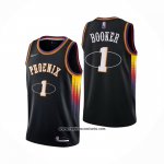 Camiseta Phoenix Suns Devin Booker #1 75th Anniversary 2022 Negro